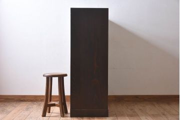 アンティーク家具　和製アンティーク　前面欅材　杢目が魅力的な茶箪笥(茶棚、収納棚)