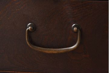 アンティーク家具　和製アンティーク　前面欅材　杢目が魅力的な茶箪笥(茶棚、収納棚)