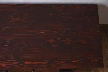 アンティーク家具　和製アンティーク　ヒノキ材天板でリメイクした時代箪笥ローボード(サイドボード)