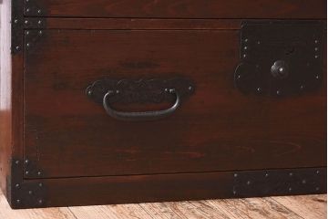 アンティーク家具　和製アンティーク　ヒノキ材天板でリメイクした時代箪笥ローボード(サイドボード)