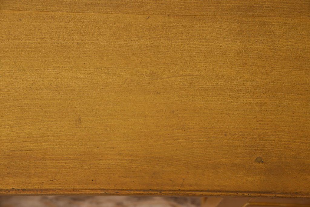 レトロ家具　レトロスタイル　和製アンティークの栓材製片袖机(デスク)