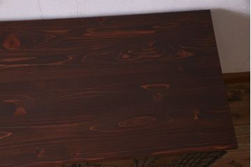 アンティーク家具　明治期!迫力のある鉄脚付き時代箪笥ローボード