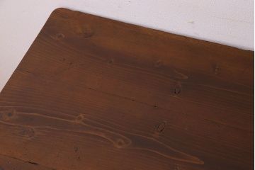 アンティーク家具　珍しい両面使い仕様!モールガラス引き戸のアンティーク作業台