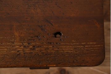 アンティーク家具　珍しい両面使い仕様!モールガラス引き戸のアンティーク作業台