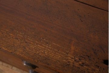 アンティーク家具　珍しい両面使い仕様!モールガラス引き戸のアンティーク作業台