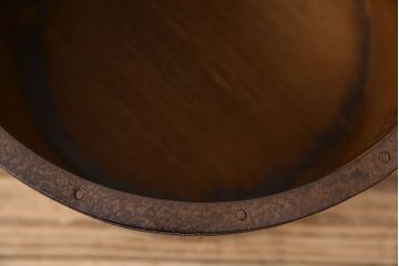 アンティーク雑貨　古民具・骨董　古い木の質感が味わい深い一斗マス・斗棒(植木鉢)