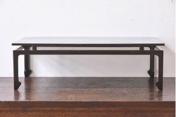 アンティーク雑貨　【H様ご成約済み・ご決済用】古民具・骨董　漆塗　渦巻きの蒔絵が素敵な花台(飾り台)