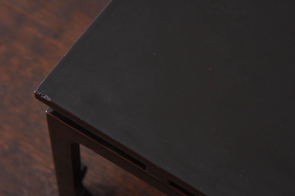 アンティーク雑貨　【H様ご成約済み・ご決済用】古民具・骨董　漆塗　渦巻きの蒔絵が素敵な花台(飾り台)