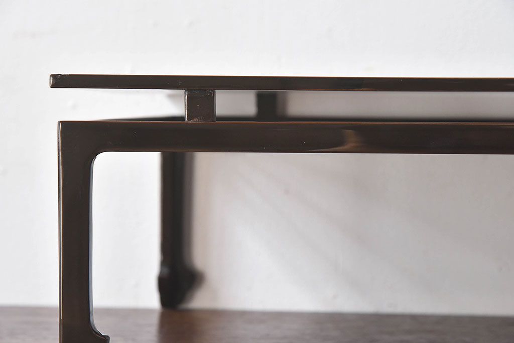 アンティーク雑貨　【H様ご成約済み・ご決済用】古民具・骨董　漆塗　渦巻きの蒔絵が素敵な花台(飾り台)