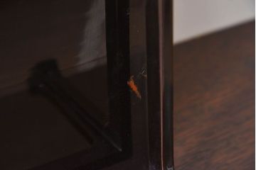 アンティーク雑貨　【H様ご成約済み・ご決済用】古民具・骨董　漆塗　渦巻きの蒔絵が素敵な花台(飾り台)