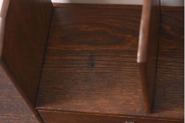 アンティーク雑貨　昭和レトロ　引き出し付き!古い木の小さな本立て(卓上収納)