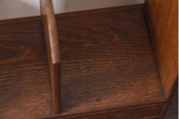 アンティーク雑貨　昭和レトロ　引き出し付き!古い木の小さな本立て(卓上収納)