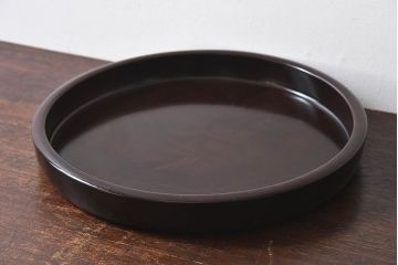 アンティーク雑貨　古民具・骨董　高級品　紫檀材　上品な漆塗りが素敵なくりぬき盆(トレー)