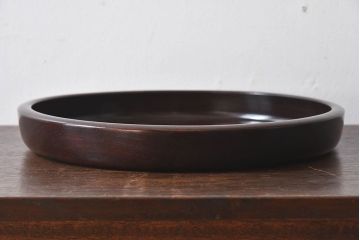 アンティーク雑貨　古民具・骨董　高級品　紫檀材　上品な漆塗りが素敵なくりぬき盆(トレー)