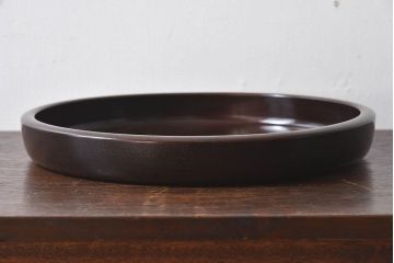 アンティーク雑貨　古民具・骨董　高級品　紫檀材　上品な漆塗りが素敵なくりぬき盆(トレー)