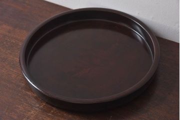 アンティーク雑貨　古民具・骨董　高級品　紫檀材　上品な漆塗りが素敵なくりぬき盆(トレー)