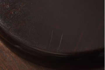 アンティーク雑貨　古民具・骨董　高級品　紫檀材　上品な漆塗りが素敵なくりぬき盆(トレー)