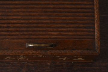 アンティーク雑貨　和製アンティーク　シャッター扉付きペン入れ(小物入れ、道具箱)