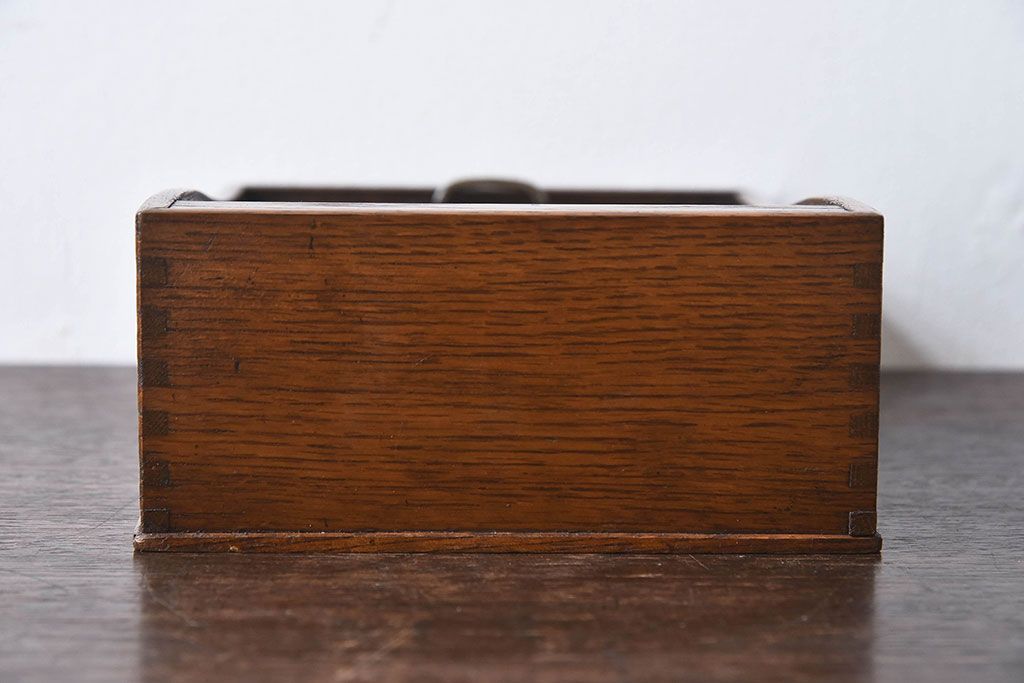 アンティーク雑貨　和製アンティーク　シャッター扉付きペン入れ(小物入れ、道具箱)