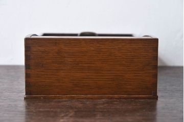 アンティーク雑貨　和製アンティーク　シャッター扉付きペン入れ(小物入れ、道具箱)