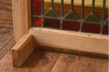 アンティーク雑貨　イギリスアンティーク　色鮮やかなステンドグラスが素敵な衝立(パーティション)(1)