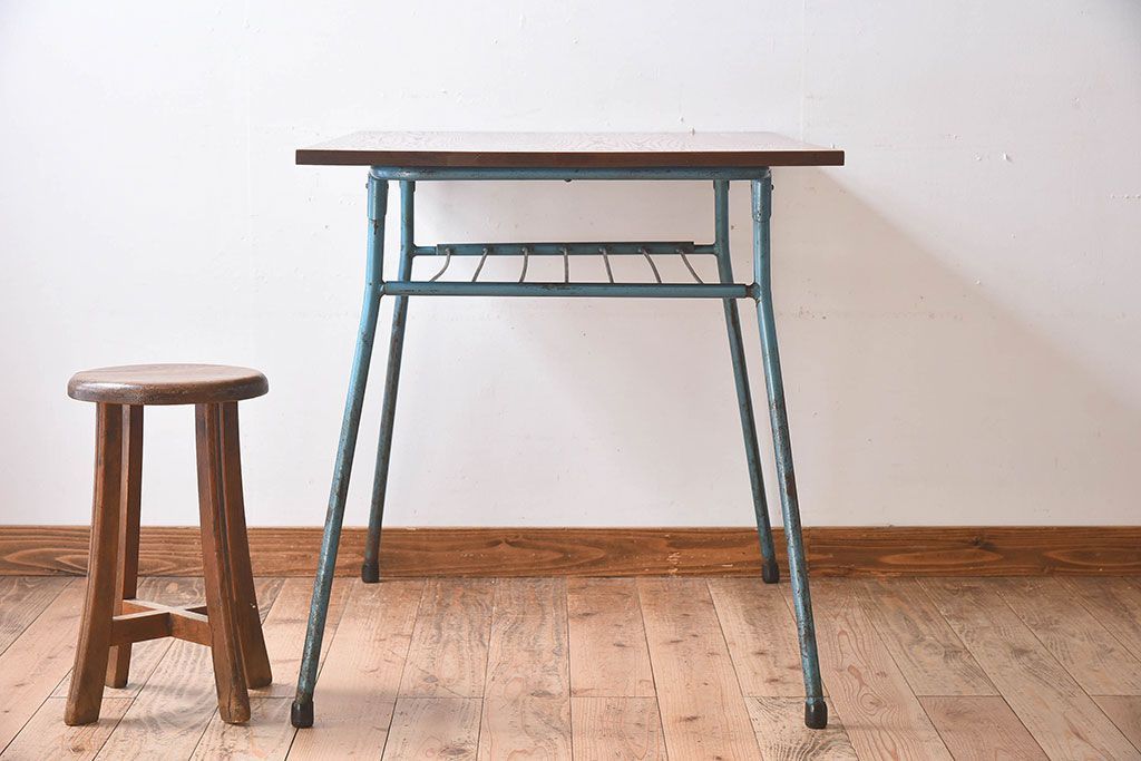 サイドテーブル セット インテリア 昭和レトロ 当時物 アンティーク 鉄脚 サイドテーブル セット インテリア 昭和レトロ 当時物