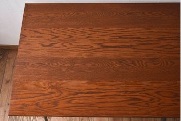 レトロ家具　昭和レトロ　折り畳み式鉄脚テーブル(机、作業台、アイアンテーブル)