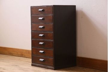 アンティーク家具　和製アンティーク　前面ケヤキ材　7段の小引き出し(小物入れ、裁縫箱)