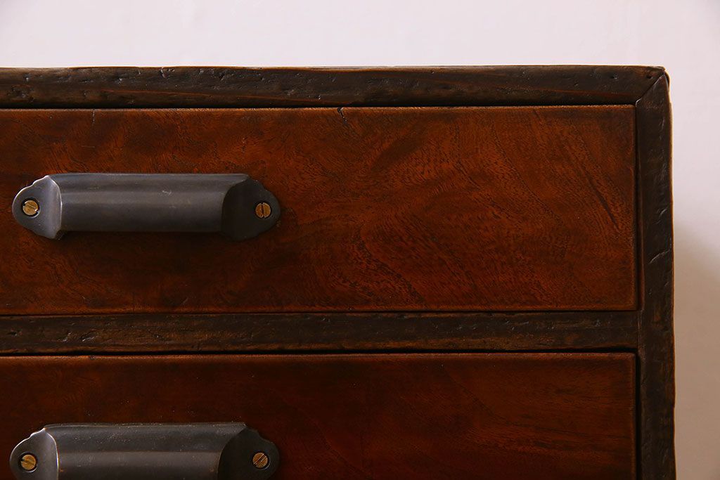 アンティーク家具　和製アンティーク　前面ケヤキ材　7段の小引き出し(小物入れ、裁縫箱)