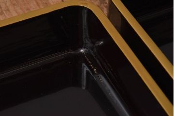 アンティーク雑貨　古民具・骨董　高級品!牡丹の蒔絵が漆塗りに良く映える盆(トレー)2枚セット