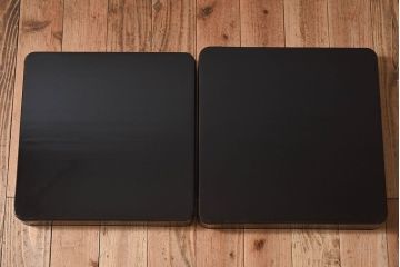 アンティーク雑貨　古民具・骨董　高級品!牡丹の蒔絵が漆塗りに良く映える盆(トレー)2枚セット