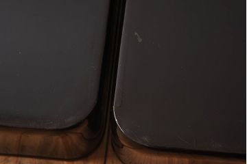 アンティーク雑貨　古民具・骨董　高級品!牡丹の蒔絵が漆塗りに良く映える盆(トレー)2枚セット