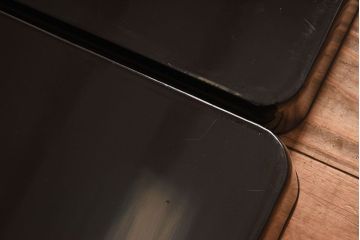 アンティーク雑貨　古民具・骨董　高級品!牡丹の蒔絵が漆塗りに良く映える盆(トレー)2枚セット