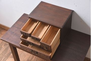 アンティーク雑貨　和製アンティーク　桑・桐材　上手物の小引き出し(小物入れ、裁縫箱)