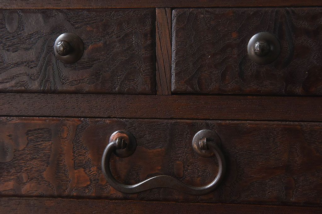 アンティーク雑貨　和製アンティーク　桑・桐材　上手物の小引き出し(小物入れ、裁縫箱)