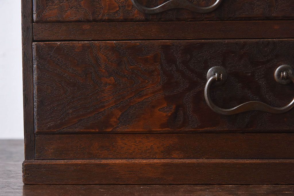 アンティーク雑貨　和製アンティーク　桑・桐材　上手物の小引き出し(小物入れ、裁縫箱)