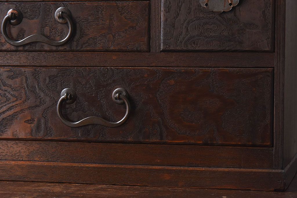 アンティーク雑貨　和製アンティーク　桑・桐材　上手物の小引き出し(小物入れ、裁縫箱)