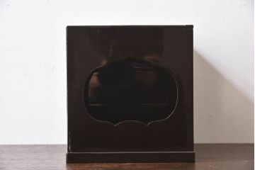 アンティーク雑貨　古民具・骨董　外箱付き　富士の蒔絵が描かれた漆重箱(野弁当箱)