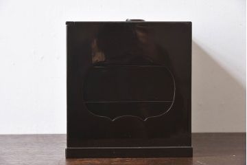 アンティーク雑貨　古民具・骨董　外箱付き　富士の蒔絵が描かれた漆重箱(野弁当箱)
