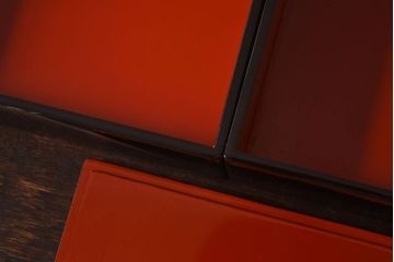 アンティーク雑貨　古民具・骨董　外箱付き　富士の蒔絵が描かれた漆重箱(野弁当箱)