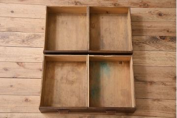 アンティーク家具　和製アンティーク　六尺　二段重ね関西収納棚(戸棚、水屋箪笥、ガラスケース)