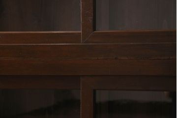 アンティーク家具　和製アンティーク　六尺　二段重ね関西収納棚(戸棚、水屋箪笥、ガラスケース)