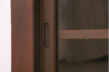 アンティーク家具　和製アンティーク　六尺　二段重ね関西収納棚(戸棚、水屋箪笥、ガラスケース)