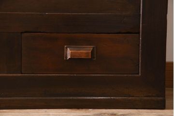 アンティーク家具　和製アンティーク　六尺　二段重ね関西収納棚(戸棚、水屋箪笥、ガラスケース)