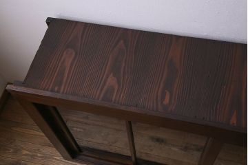 アンティーク家具　和製アンティーク　六尺　二段重ね関西収納棚(戸棚、水屋箪笥、ガラスケース)