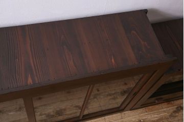 アンティーク家具　和製アンティーク　六尺　二段重ね関西収納棚(戸棚、水屋箪笥、ガラスケース)