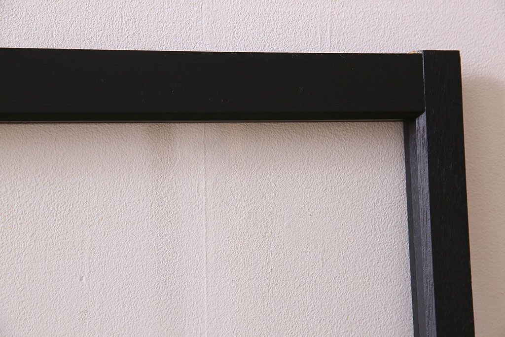 昭和レトロ　結霜ガラス入り!色ガラスがお洒落なペイントガラス戸2枚セット(窓)(2)