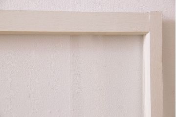 昭和レトロ　結霜ガラス入り!色ガラスがお洒落なペイントガラス戸2枚セット(窓)(3)