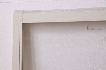 昭和レトロ　結霜ガラス入り!色ガラスがお洒落なペイントガラス戸2枚セット(窓)(3)