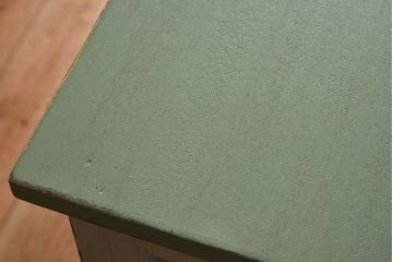 アンティーク家具　アンティークペイント　可愛らしい色合いの薄型片袖机(デスク、在宅ワーク、在宅用作業台、テーブル)